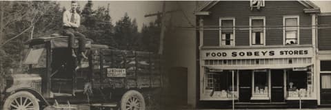 An Image of Sobeys Food store & J.W.Sobey Stellarton representing history of Sobeys Inc.