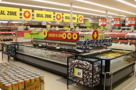 An Image of an inside view of the supermarket store.
