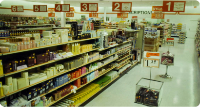 An Image of a inside view of store