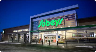 An Image of elevation view of sobeys store building