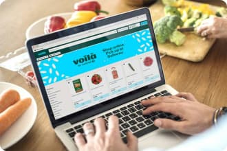 Homepage of Voila.ca for home and curbside deliveries.