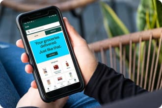 The Voilà by Sobeys mobile app is used by customers to place orders from the warehouse to their home.